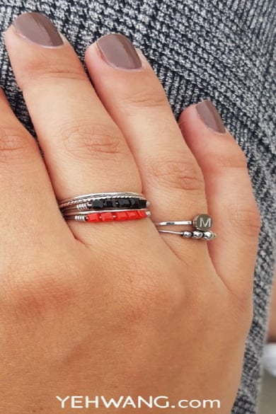 Ring Colorblocks #17 Blau Edelstahl h5 Bild2